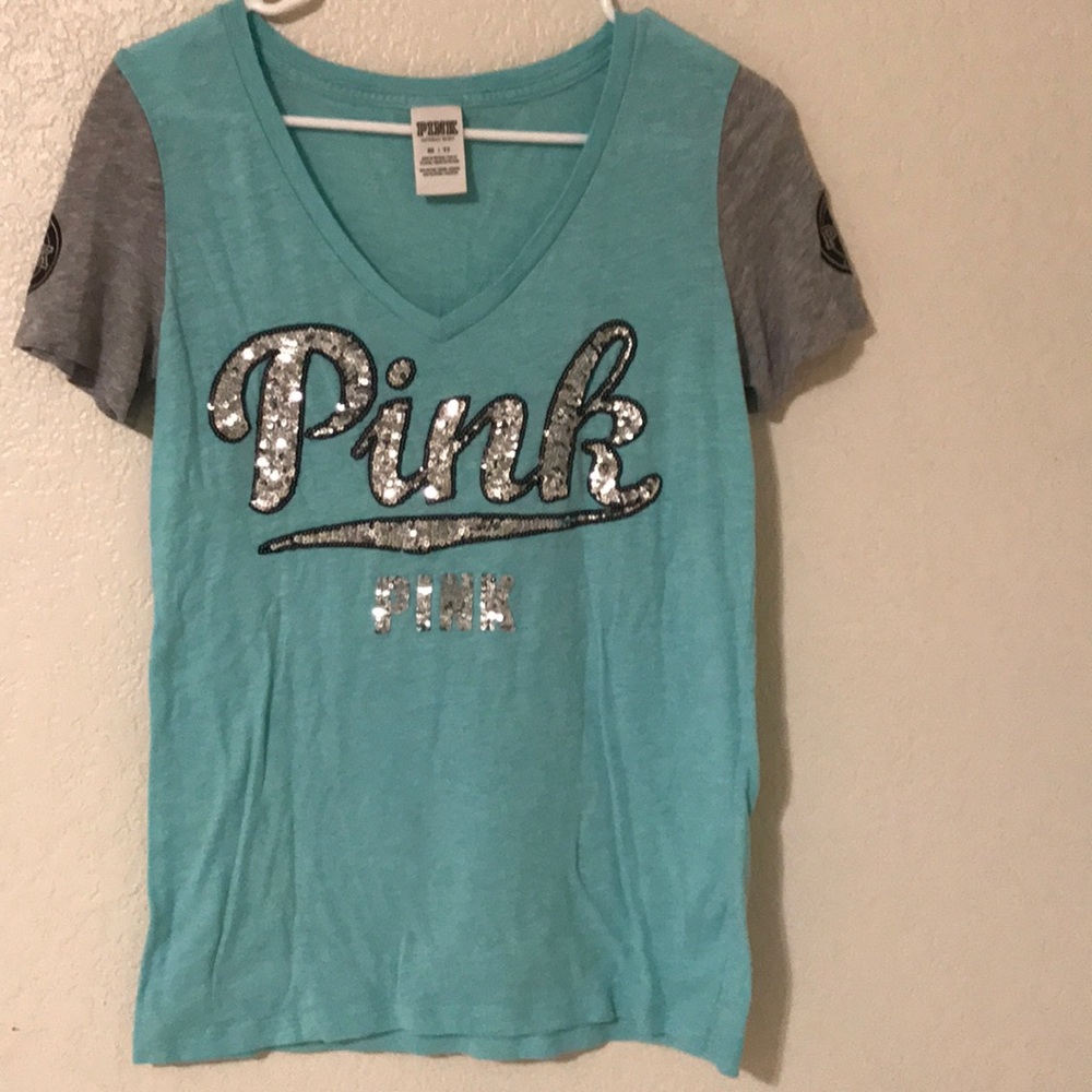 Teal VS Pink Sequence Top